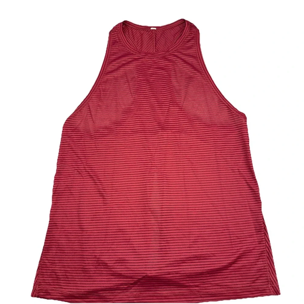Lululemon Miles Ahead Tank Tie Back‎ Ruby Wine Red Size 8 EUC!